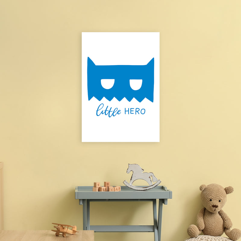 Little Hero Mask Blue Super Scandi  Art Print by Pixy Paper A2 Black Frame