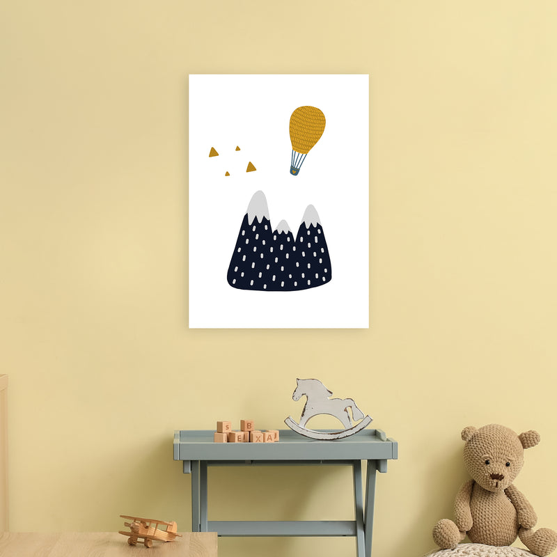 Little Explorer Hot Air Balloon  Art Print by Pixy Paper A2 Black Frame