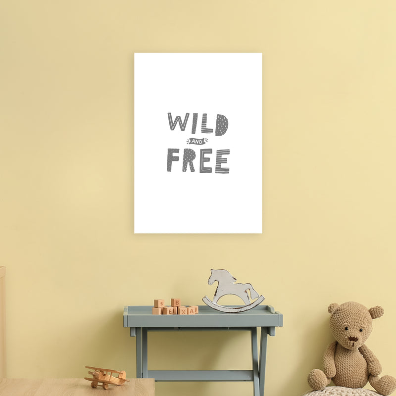 Wild And Free Grey Super Scandi  Art Print by Pixy Paper A2 Black Frame