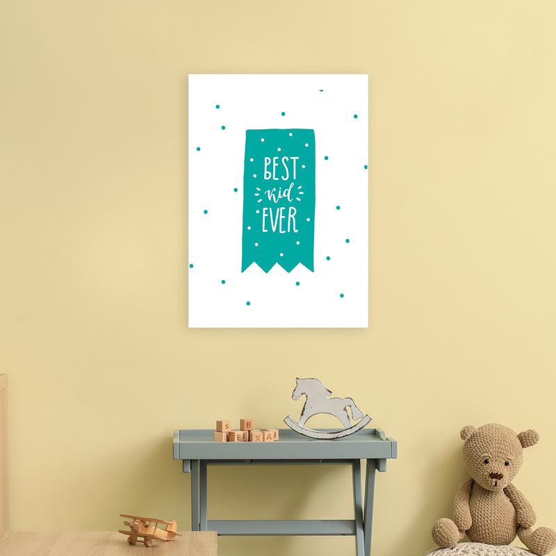 Best Day Ever Teal Super Scandi  Art Print by Pixy Paper A2 Black Frame