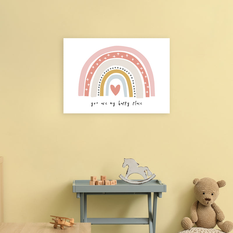 You Are My Happy Place Rainbow  Art Print by Pixy Paper A2 Black Frame