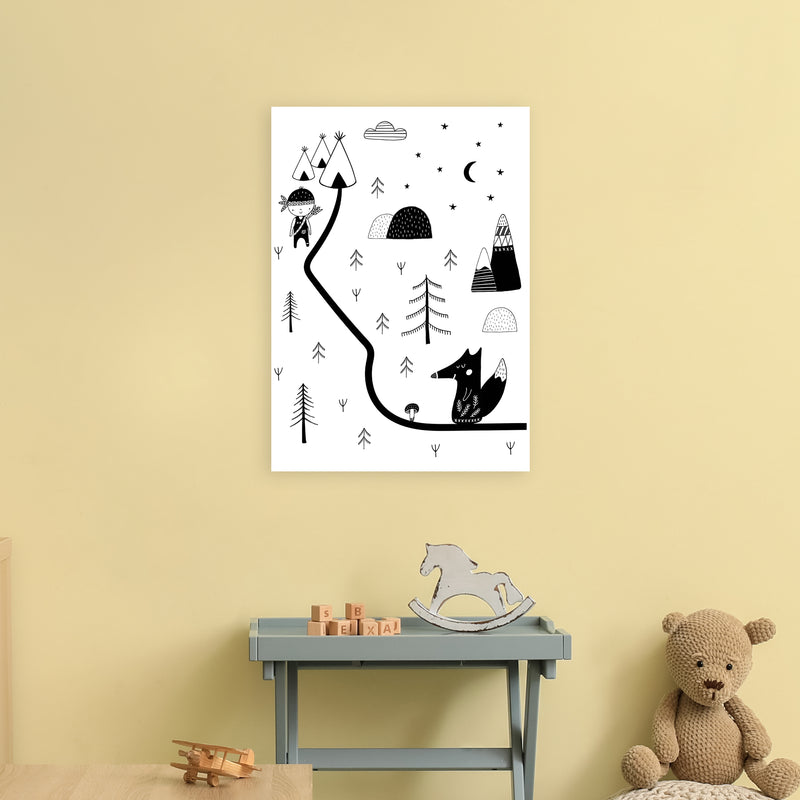 Little Explorer Winding Road  Art Print by Pixy Paper A2 Black Frame