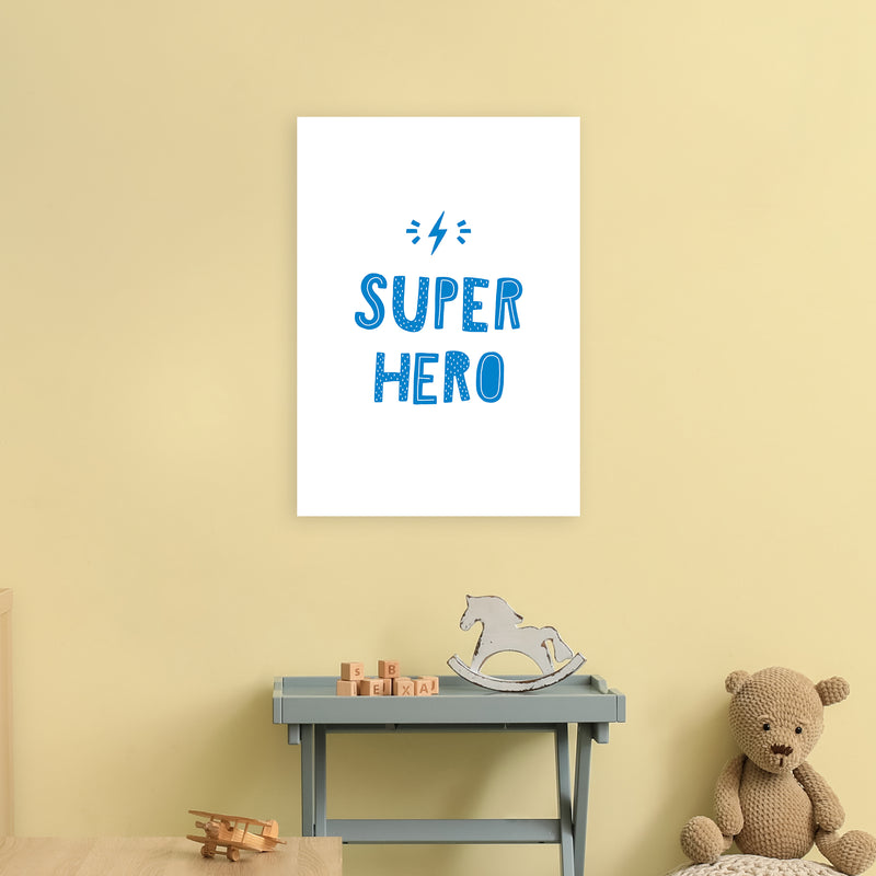 Super Hero Blue Super Scandi  Art Print by Pixy Paper A2 Black Frame