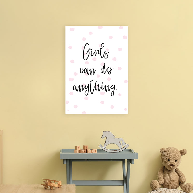 Girls Can Do Anything Pink  Art Print by Pixy Paper A2 Black Frame