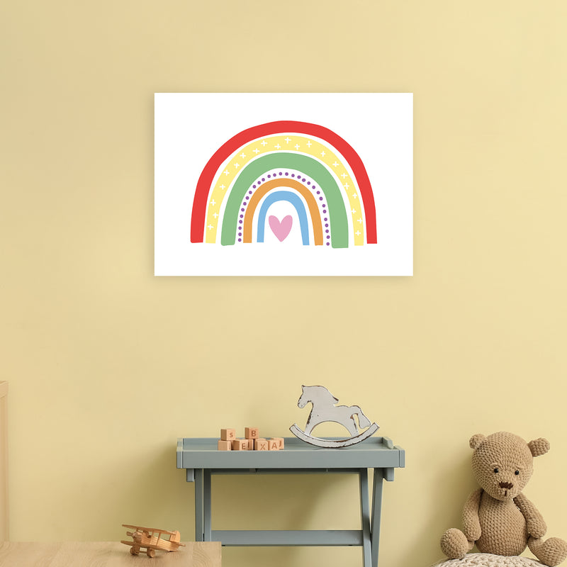 Rainbow With Heart  Art Print by Pixy Paper A2 Black Frame
