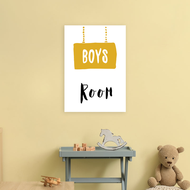 Boys Room Mustard  Art Print by Pixy Paper A2 Black Frame