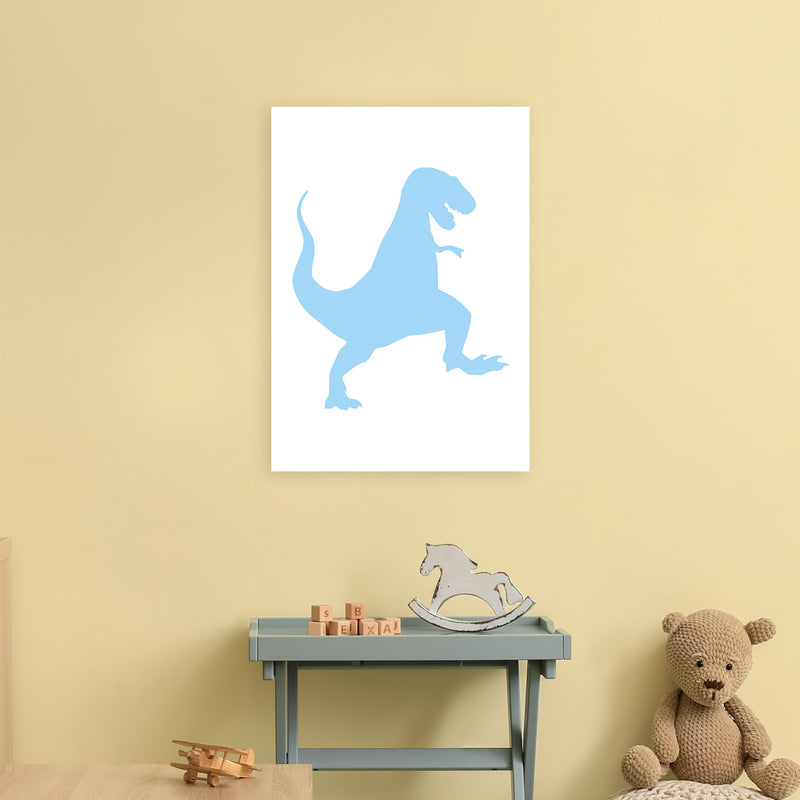 T-Rex Light Blue  Art Print by Pixy Paper A2 Black Frame