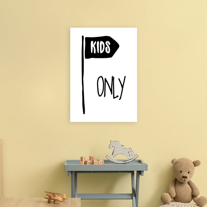 Kids Only Black  Art Print by Pixy Paper A2 Black Frame