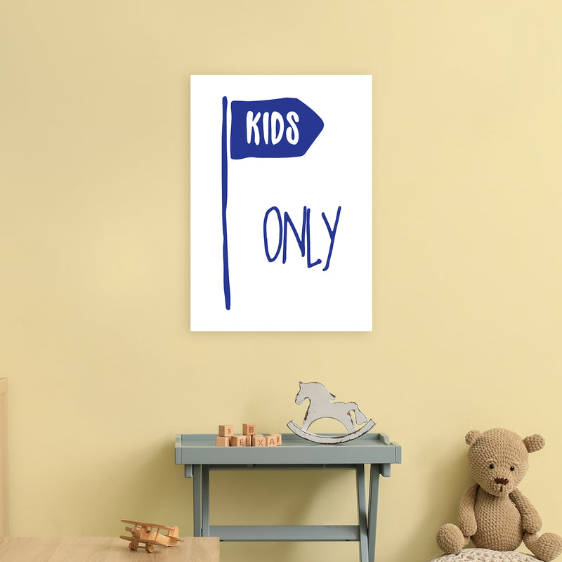 Kids Only Navy  Art Print by Pixy Paper A2 Black Frame