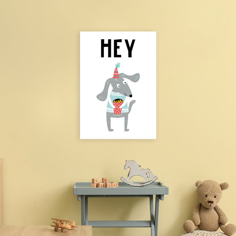 Hey Animal Pop  Art Print by Pixy Paper A2 Black Frame