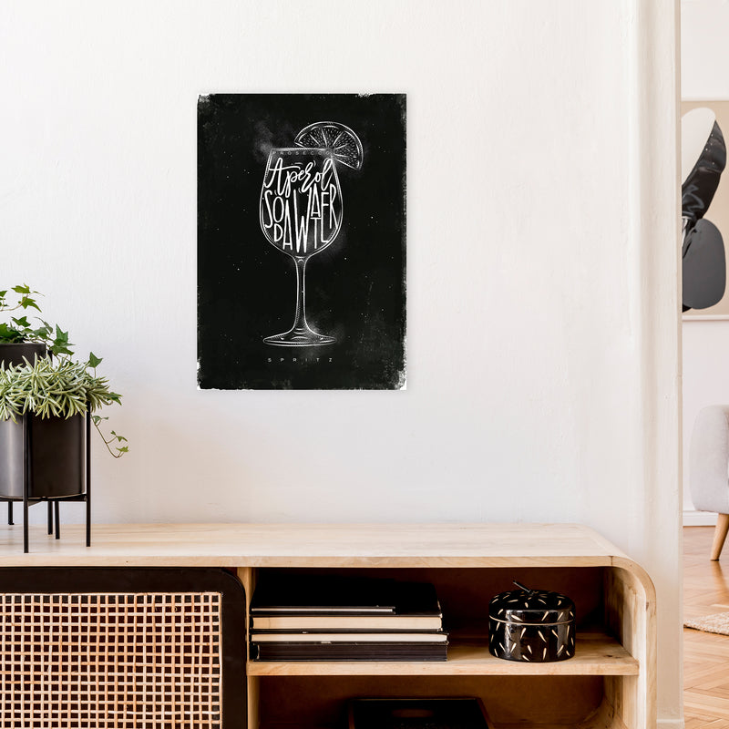 Prosecco Spritz Cocktail Black  Art Print by Pixy Paper A2 Black Frame