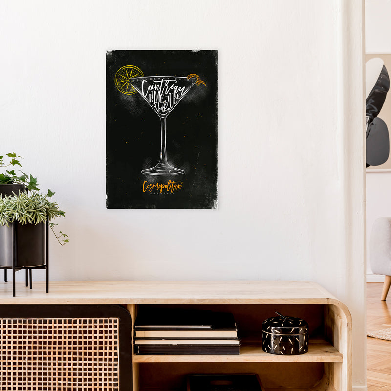 Cosmopolitan Cocktail Black  Art Print by Pixy Paper A2 Black Frame
