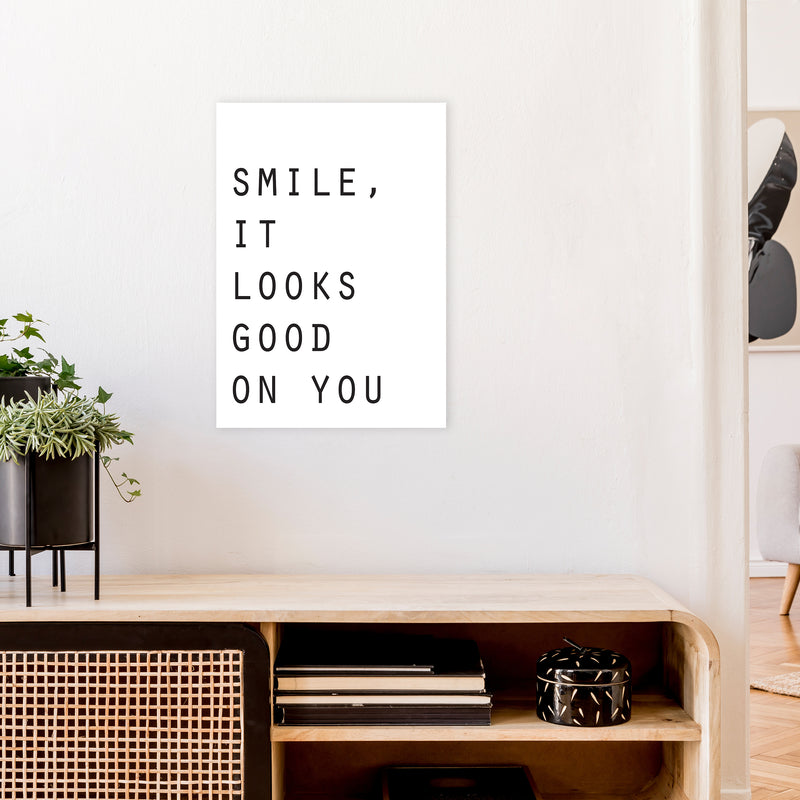 Smile It Looks Good On You  Art Print by Pixy Paper A2 Black Frame