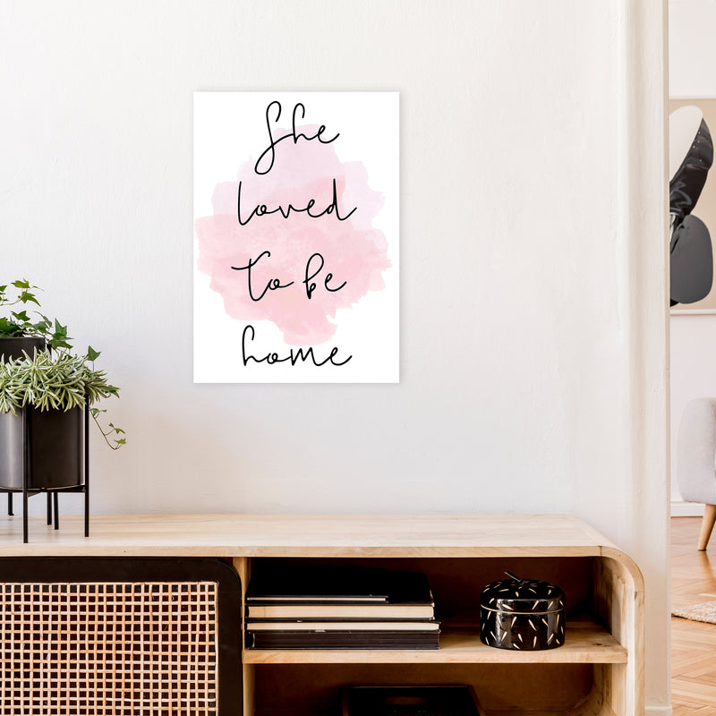 She Loved To Be Home  Art Print by Pixy Paper A2 Black Frame