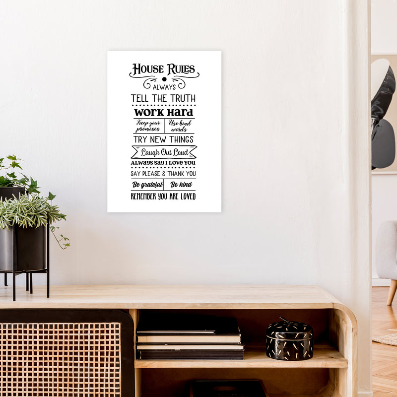 House Rules  Art Print by Pixy Paper A2 Black Frame