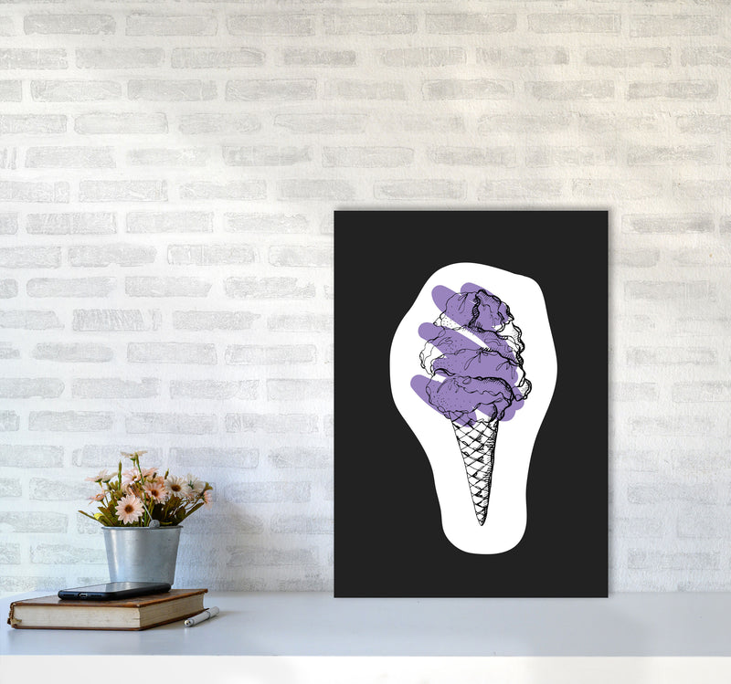 Kitchen Pop Ice Cream Off Black Art Print by Pixy Paper A2 Black Frame