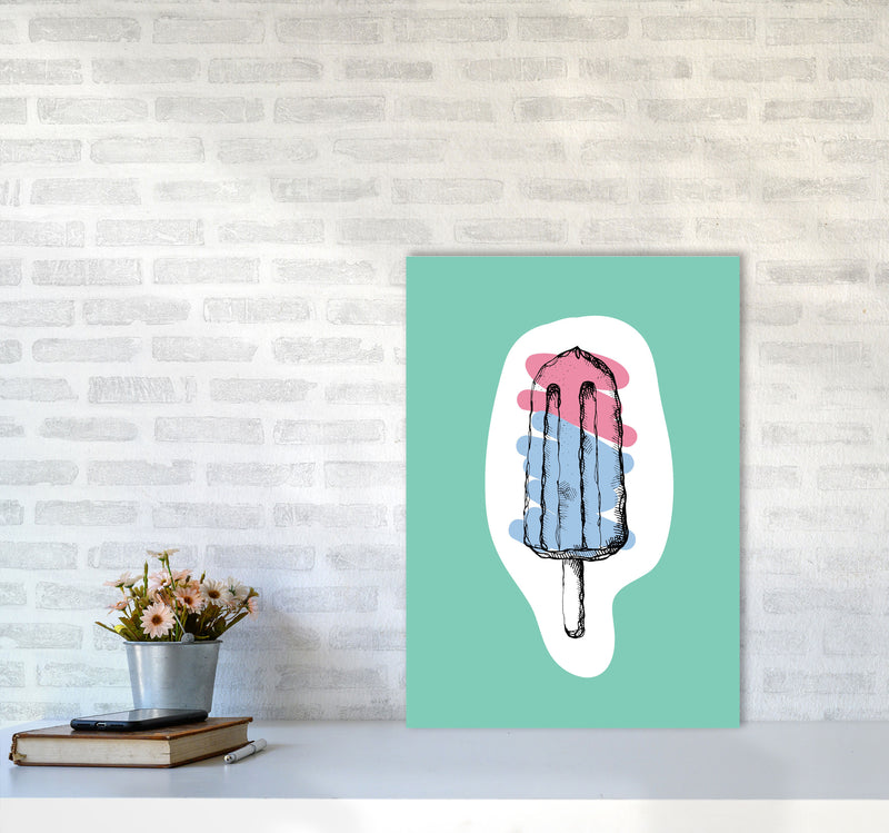 Kitchen Pop Ice Lolly Mint Art Print by Pixy Paper A2 Black Frame