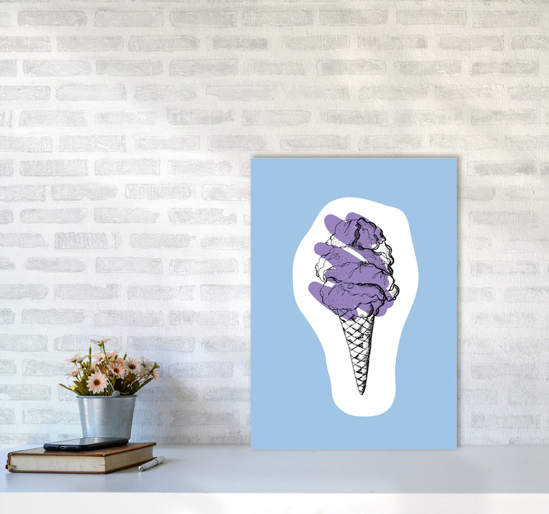 Kitchen Pop Ice Cream Blue Art Print by Pixy Paper A2 Black Frame