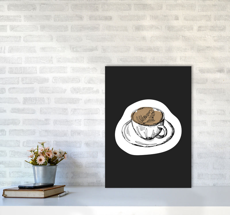 Kitchen Pop Coffee Off Black Art Print by Pixy Paper A2 Black Frame