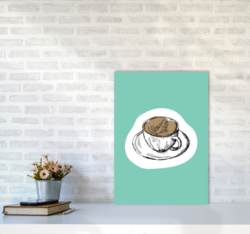 Kitchen Pop Coffee Mint Art Print by Pixy Paper A2 Black Frame