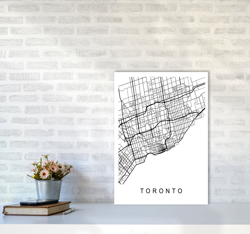Toronto Map Art Print by Pixy Paper A2 Black Frame