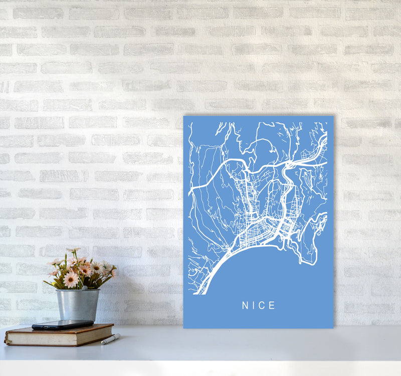 Nice Map Blueprint Art Print by Pixy Paper A2 Black Frame