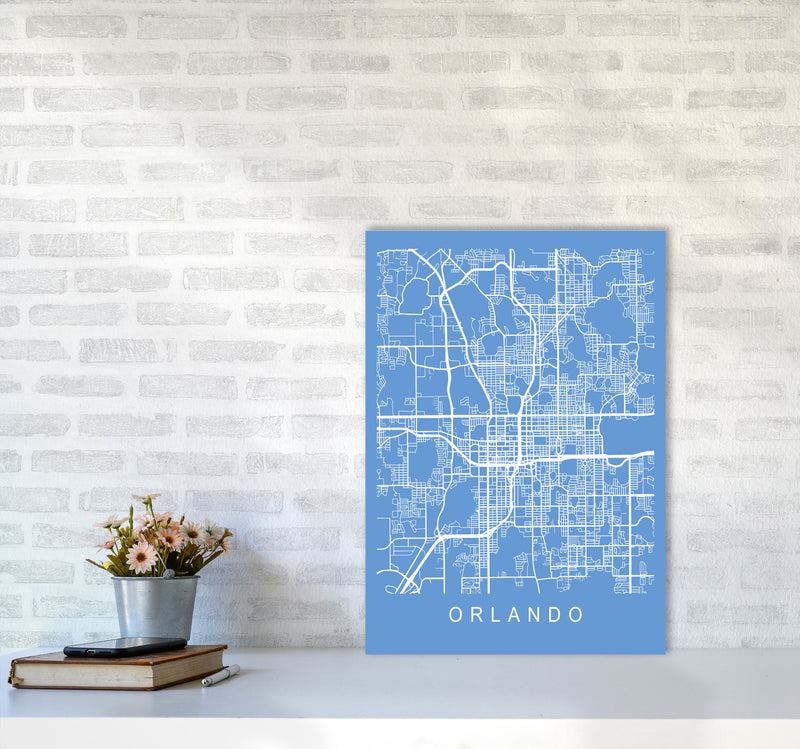 Orlando Map Blueprint Art Print by Pixy Paper A2 Black Frame