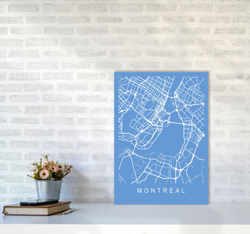 Montreal Map Blueprint Art Print by Pixy Paper A2 Black Frame