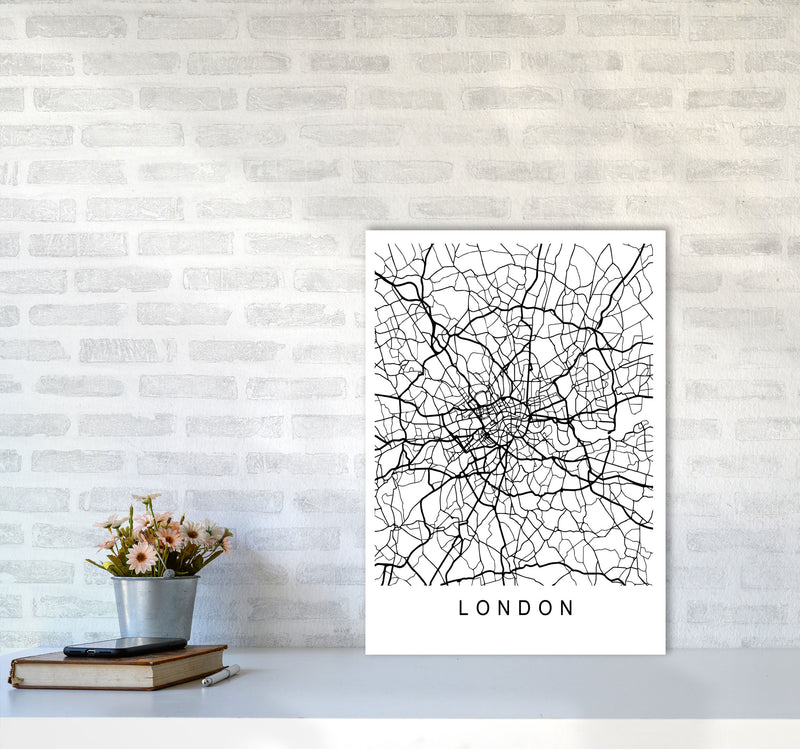 London Map Art Print by Pixy Paper A2 Black Frame
