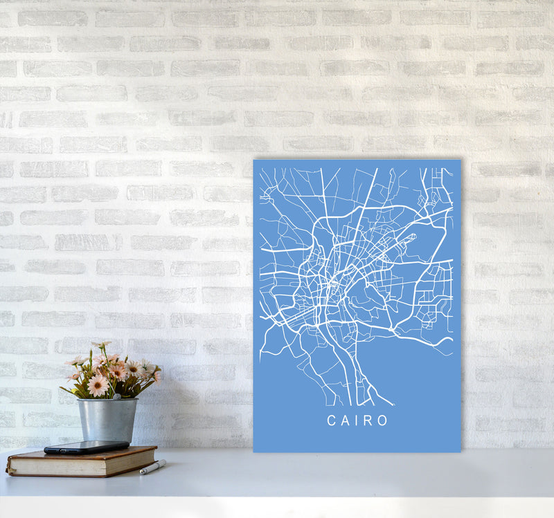 Cairo Map Blueprint Art Print by Pixy Paper A2 Black Frame