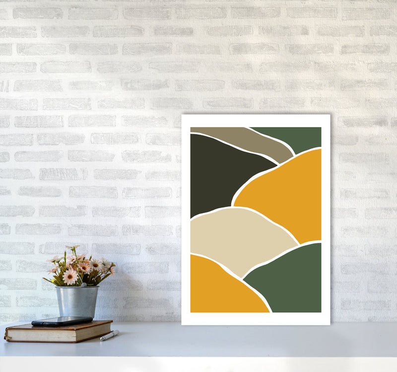 Wild Collection Hills Abstract Art Print by Pixy Paper A2 Black Frame