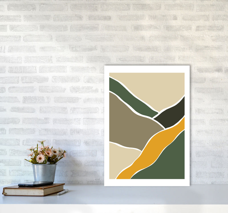 Wild Collection Rocky Roads Abstract Art Print by Pixy Paper A2 Black Frame