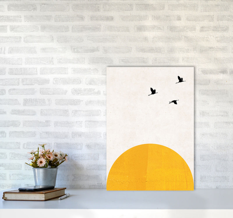 Rising sun Art Print by Pixy Paper A2 Black Frame