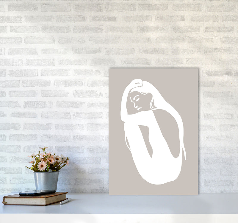 Inspired Stone Woman Silhouette Art Print by Pixy Paper A2 Black Frame