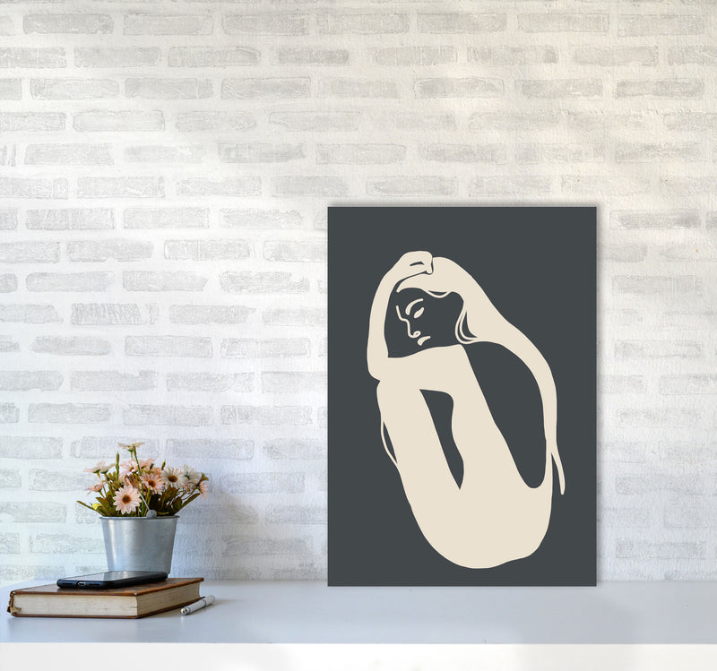 Inspired Off Black Woman Silhouette Art Print by Pixy Paper A2 Black Frame