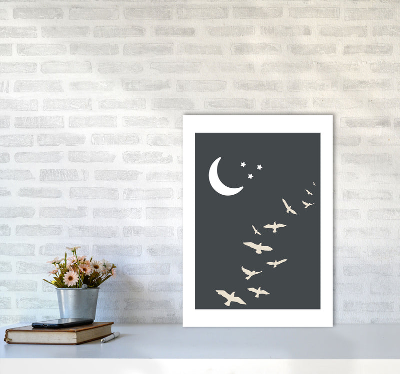 Inspired Off Black Night Sky Art Print by Pixy Paper A2 Black Frame