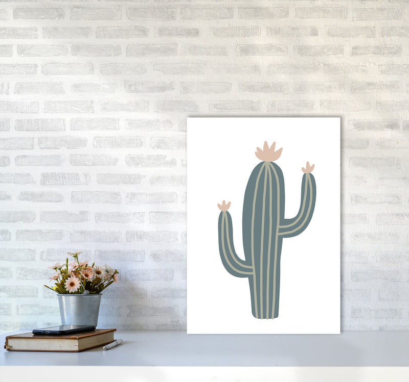 Inspired Natural Cactus Art Print by Pixy Paper A2 Black Frame