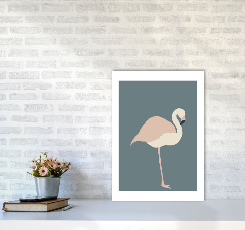 Inspired Flamingo Art Print by Pixy Paper A2 Black Frame