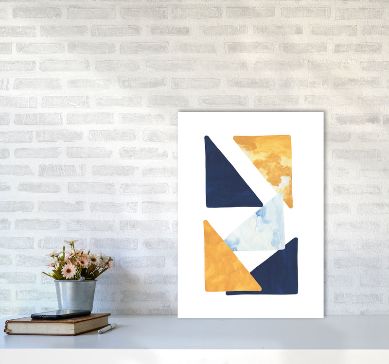 Horizon Abstract Triangles  Art Print by Pixy Paper A2 Black Frame