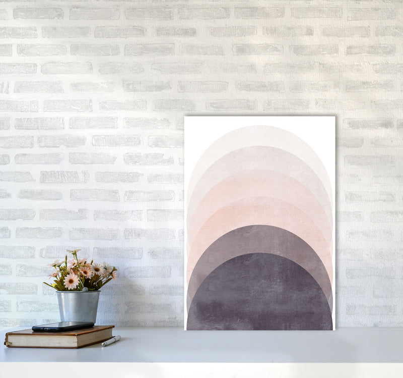 Gradient Sun rising cotton pink Art Print by Pixy Paper A2 Black Frame