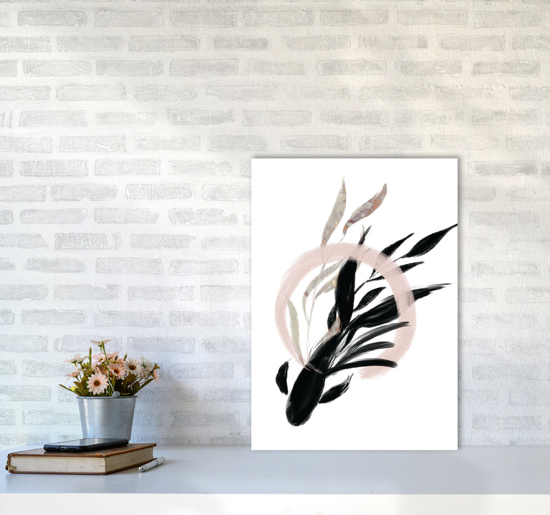 Delicate Floral Fish 02 Art Print by Pixy Paper A2 Black Frame