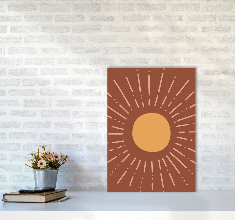 Autumn Sun abstract Art Print by Pixy Paper A2 Black Frame