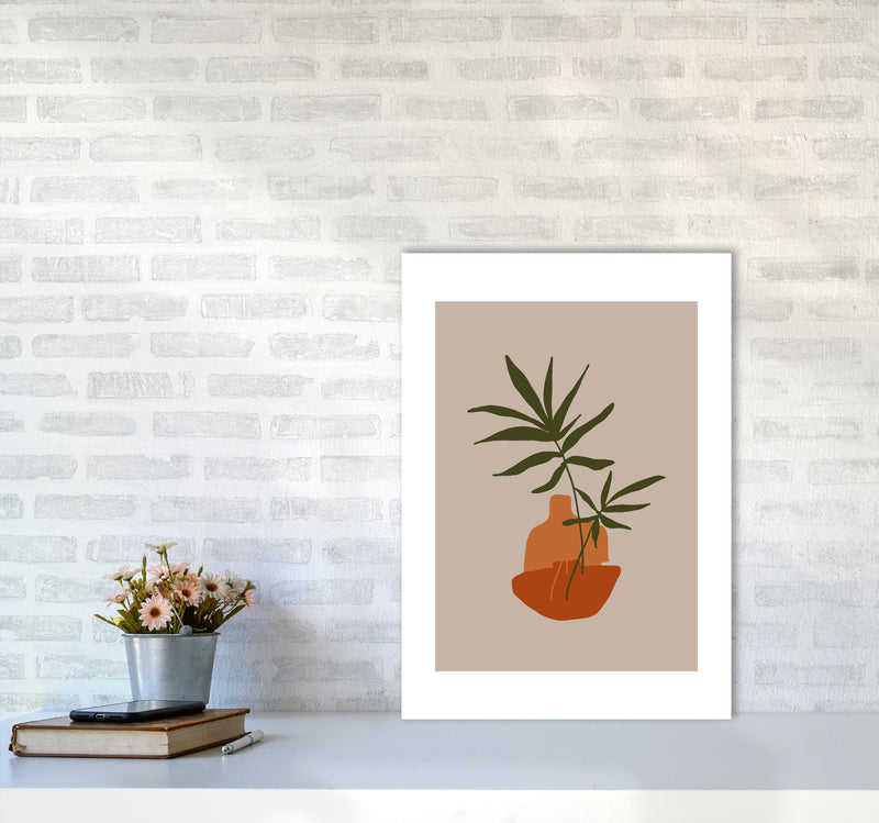 Autumn Plant abstract Art Print by Pixy Paper A2 Black Frame
