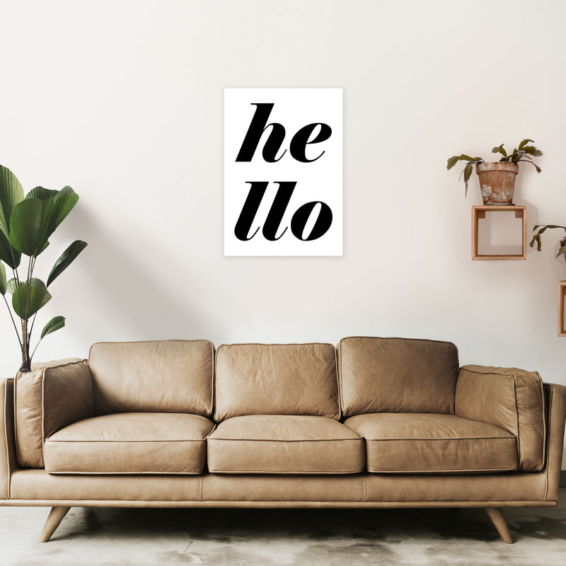 Hello Typography Art Print by Pixy Paper A2 Black Frame