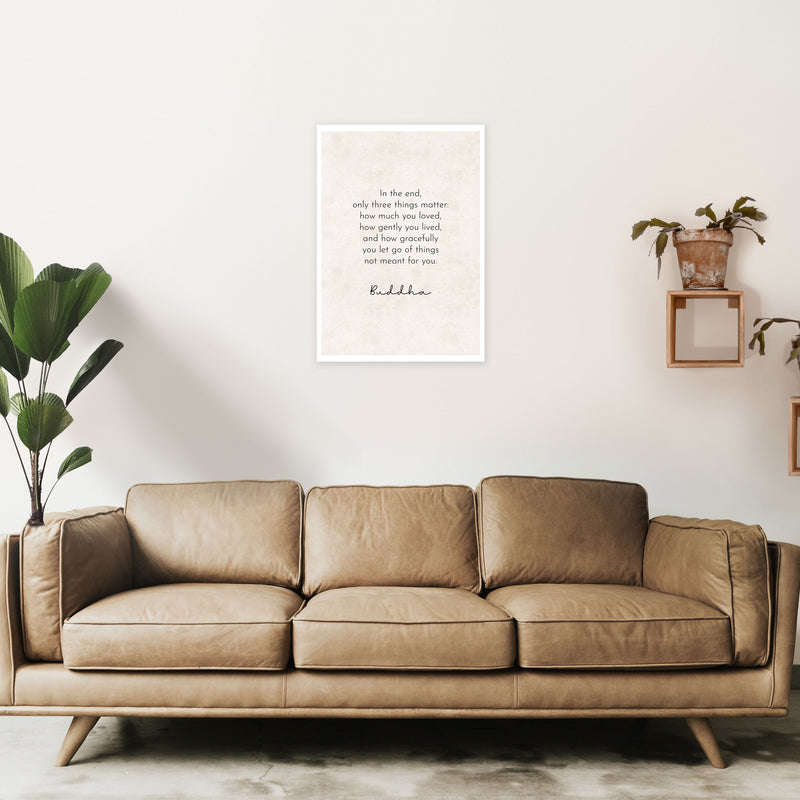 In The End - Buddha Art Print by Pixy Paper A2 Black Frame