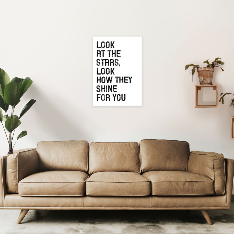 Look At The Stars Art Print by Pixy Paper A2 Black Frame