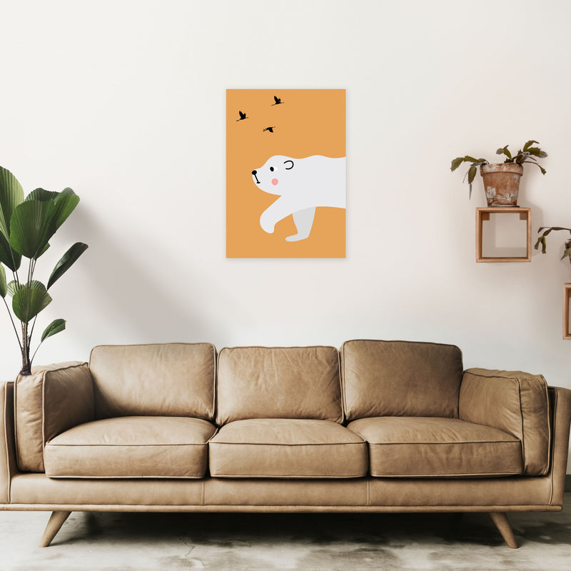 Polar bear Neutral kids Art Print by Pixy Paper A2 Black Frame