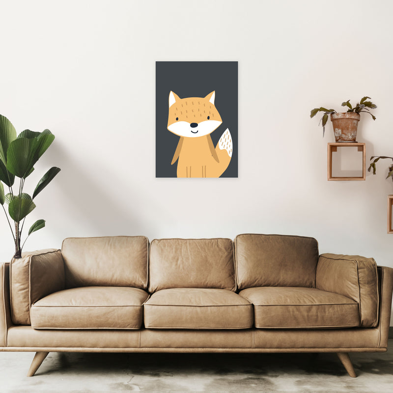 Fox Neutral kids Art Print by Pixy Paper A2 Black Frame