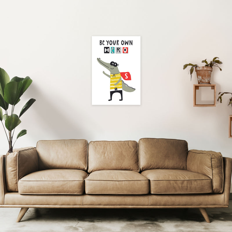 Be your own hero gator Art Print by Pixy Paper A2 Black Frame