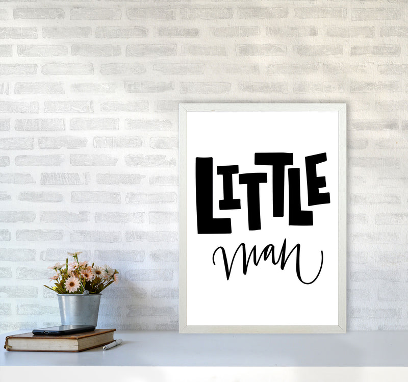Little Man Black Framed Nursey Wall Art Print A2 Oak Frame